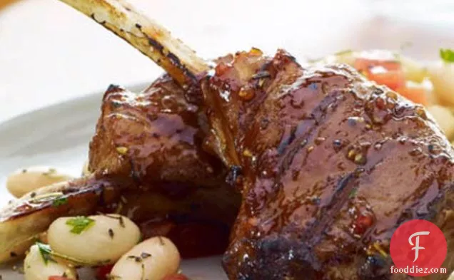 Tuscan Grilled Lamb Chops With Warm White Bean Provençal