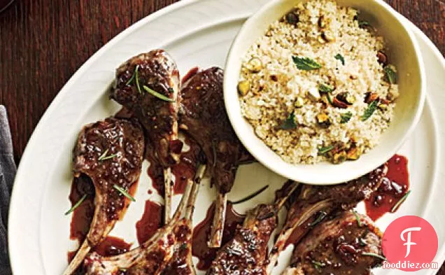 Currant-Glazed Lamb Chops with Pistachio Couscous