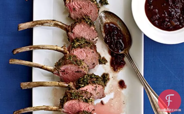 Herbed Rack of Lamb with Lingonberry Sauce