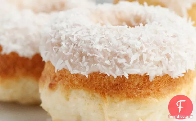 Baked Coconut Doughnuts with Coconut Glaze