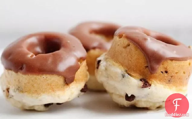 Baked Chocolate Chip Doughnuts with Chocolate Glaze