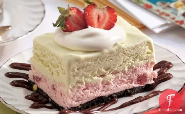 Frozen Strawberry-Pistachio Dessert