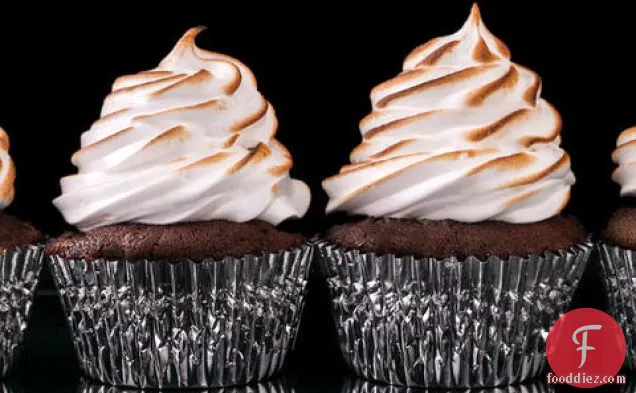 Chocolate Cupcakes with Toasted Marshmallow Frosting