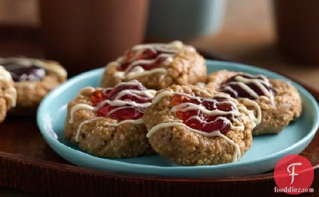 No-Bake Granola Jam Thumbprint Cookies