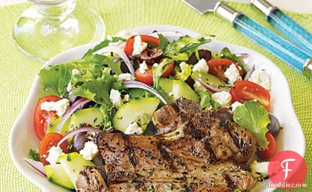 Grilled Lamb Chops with Greek Salad