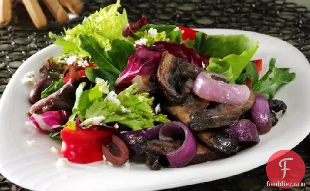 Roasted Portabellas with Mediterranean Salad