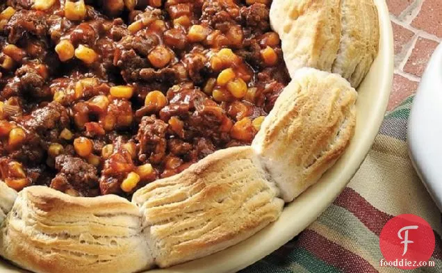 Sloppy Joe Casserole with Biscuits
