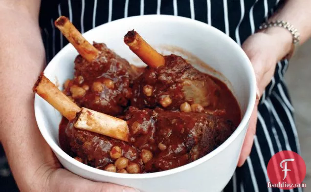 Merguez-Spiced Lamb Shanks with Chickpeas