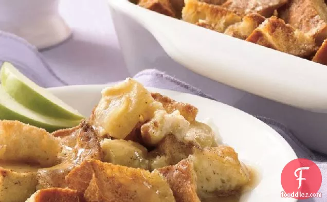 Apple Bread Pudding with Warm Butter Sauce
