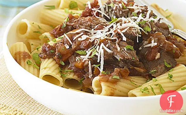 Slow-Cooker Lamb Stew with Rigatoni