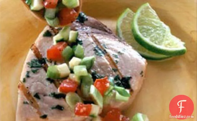 Grilled Swordfish With Fresh Vegetable Salsa