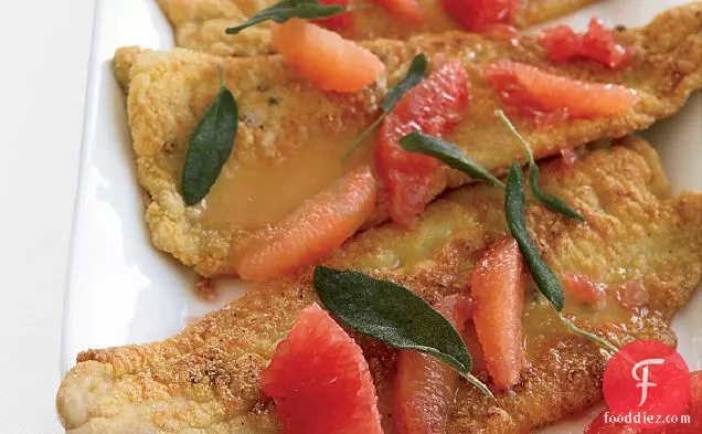 Cornmeal-Fried Trout with Grapefruit and Fried Sage