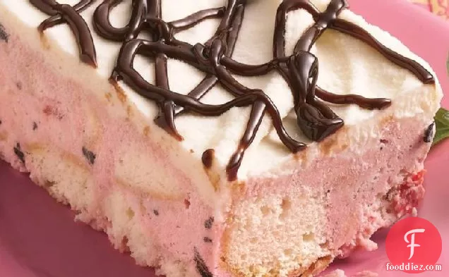 White Chocolate-Cherry Chip Ice Cream Cake