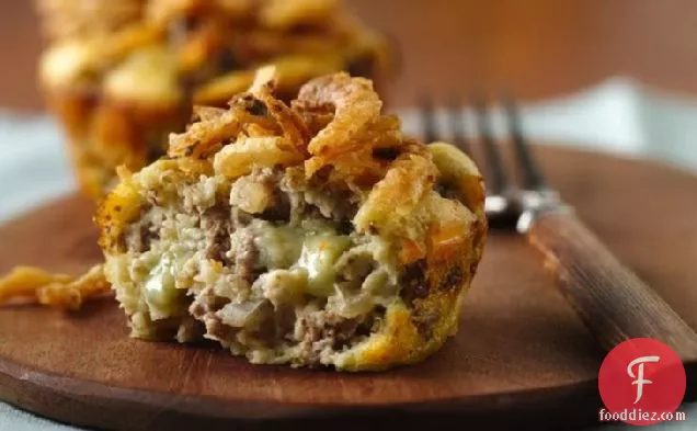 Impossibly Easy Mini Blue Cheeseburger Pies