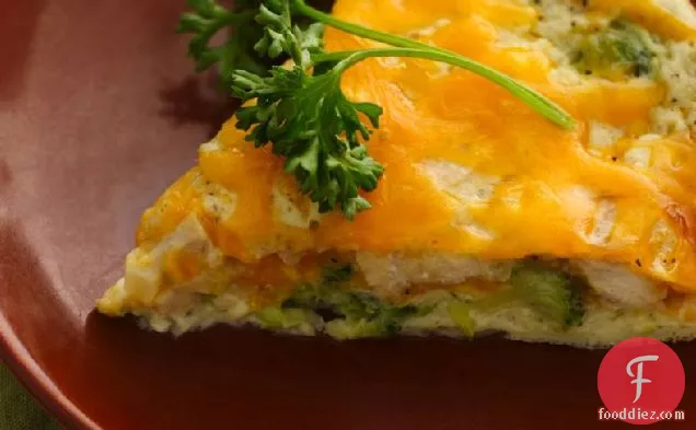 Skinny Impossibly Easy Chicken and Broccoli Pie