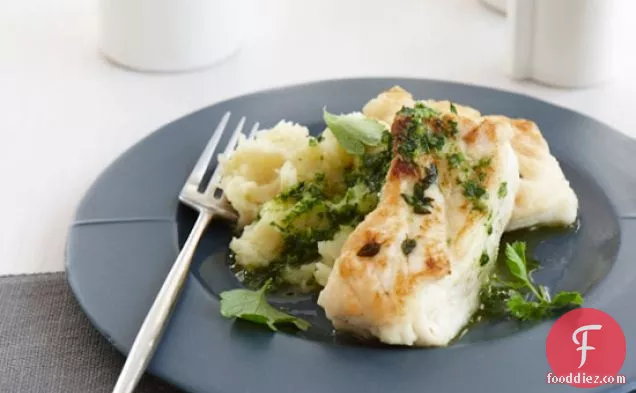 Thyme-Crusted Buttery Halibut with Parsley Sauce