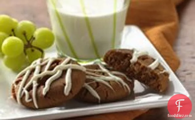 Molasses Cookies with White Chocolate Glaze