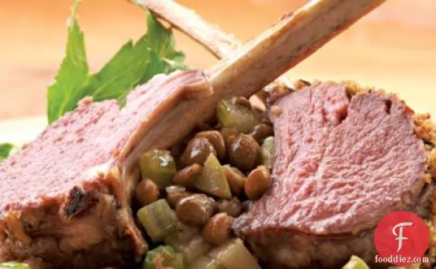 Rack Of Lamb With Warm Apple And Lentil Salad Recipe