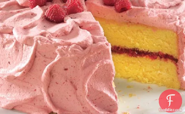 Lemon Cake with Raspberry Mousse