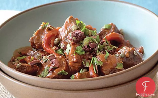 Spanish-style Lamb Stew with Roasted Red Peppers