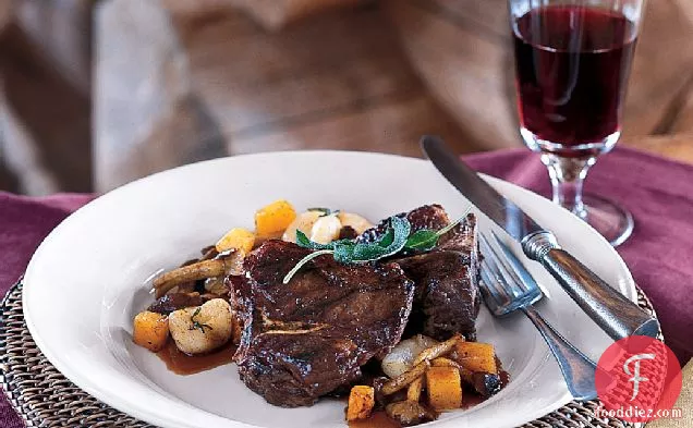 Grilled Lamb Chops with Red Wine Pan Sauce