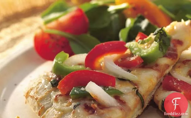 Grilled Bell Pepper and Cheese Pizza