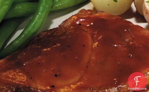 Ham Steak with Apple Barbecue Sauce