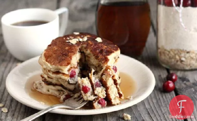 Cranberry Oatmeal Cookie Layered Pancake Jars