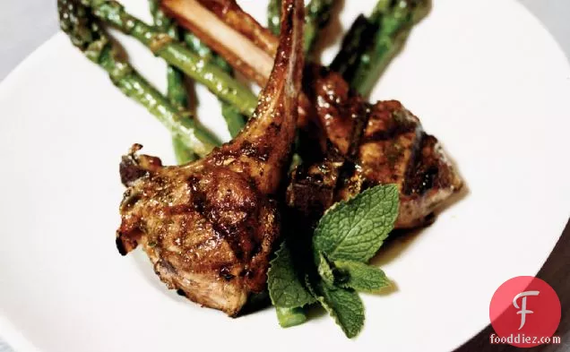 Herb-and-Spice Lamb Chops with Minted Asparagus