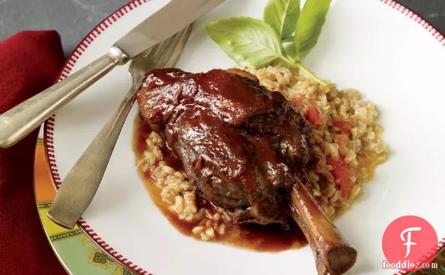 Braised Lamb Shanks with Garlic and Indian Spices