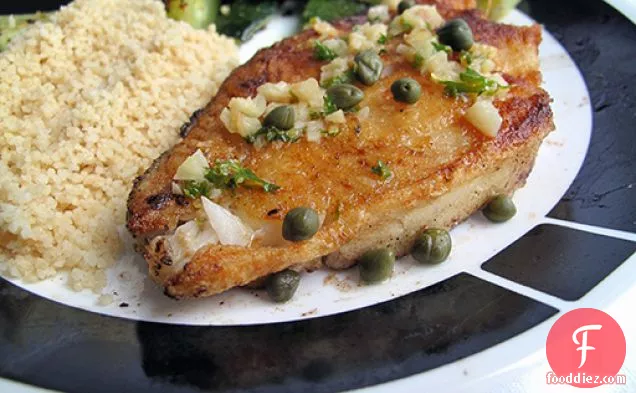 Seared Halibut With Lemon Caper Sauce