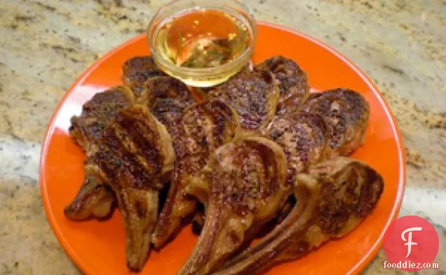 Grilled Lamb Chops With Simple Syrup Mint Dipping Sauce