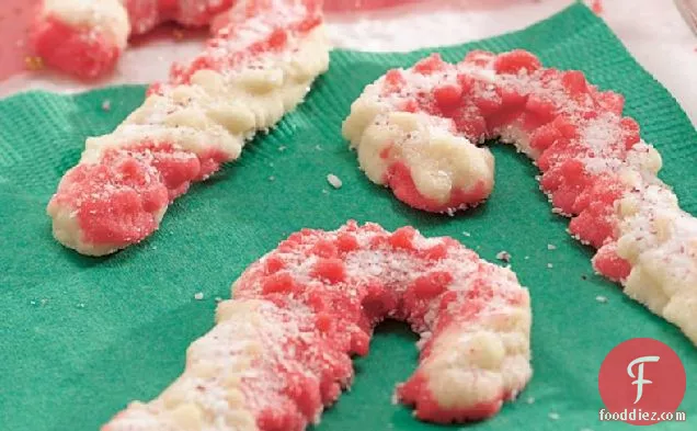 Spritz Candy Cane Cookies