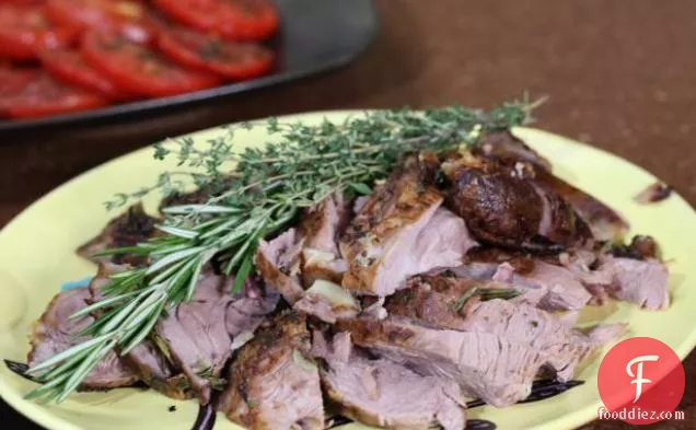Slow-Roasted Parchment-Wrapped Leg of Lamb with Garlic and Herbs