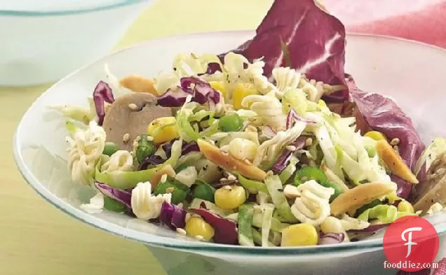 Cabbage Salad Vinaigrette with Crunchy Noodles