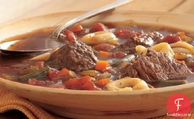 Slow-Cooker Beef-Tortellini Soup