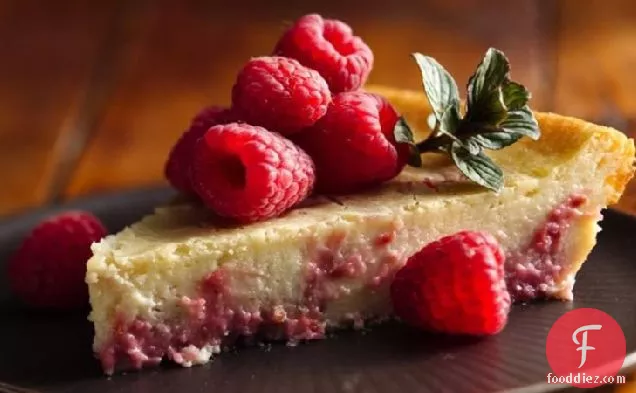 Impossibly Easy Raspberry Swirl Cheesecake