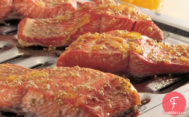 Broiled Salmon with Orange-Mustard Glaze