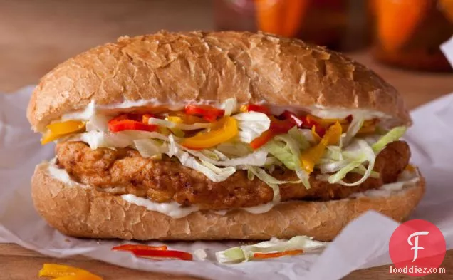 Chicken-Fried Chicken and Pickled Pepper Sandwiches