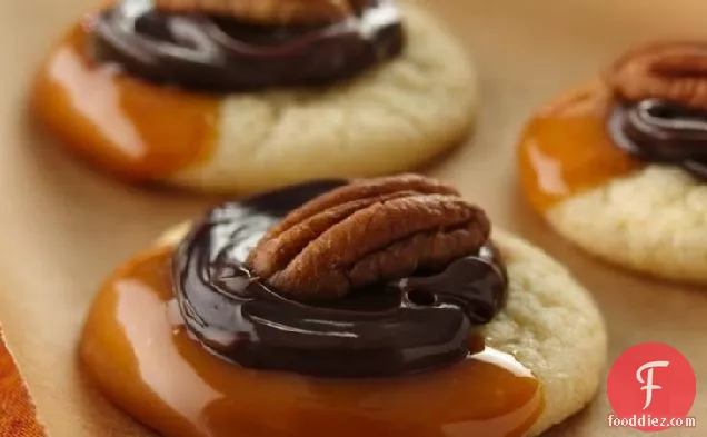 Caramel-Fudge Turtle Cookies