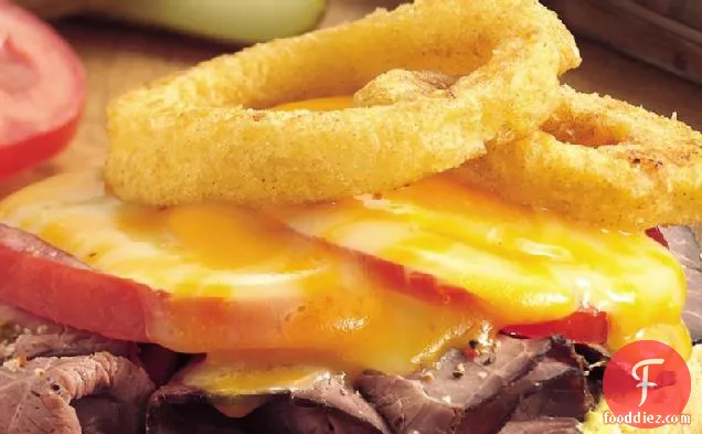 Cheesy Onion-Topped Beef Sandwiches