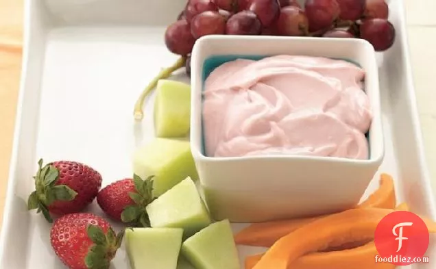 रास्पबेरी-नींबू फल डुबकी