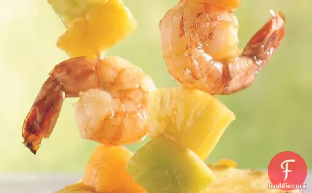 Shrimp, Melon and Pineapple Kabobs