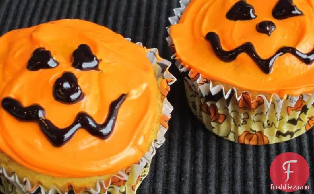 Pumpkin Cupcakes with Sunflower Nut Filling