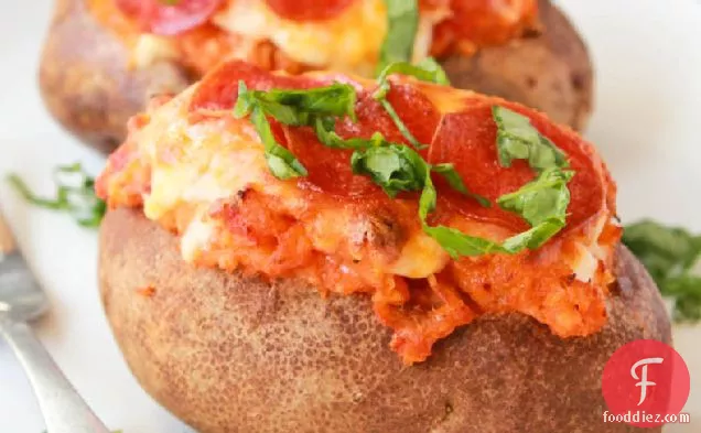 Sneaky Pizza Baked Potatoes