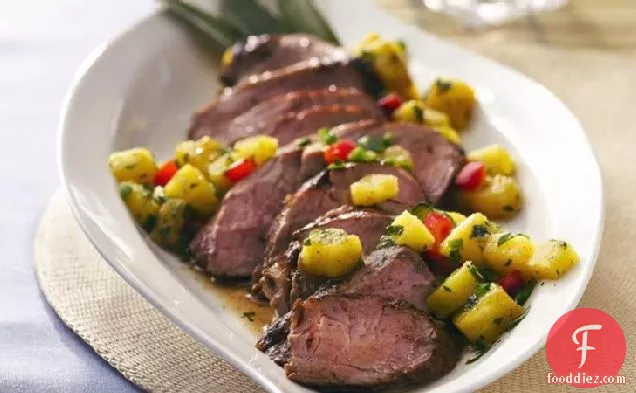 अनानास साल्सा के साथ ग्रील्ड कैरेबियन पोर्क