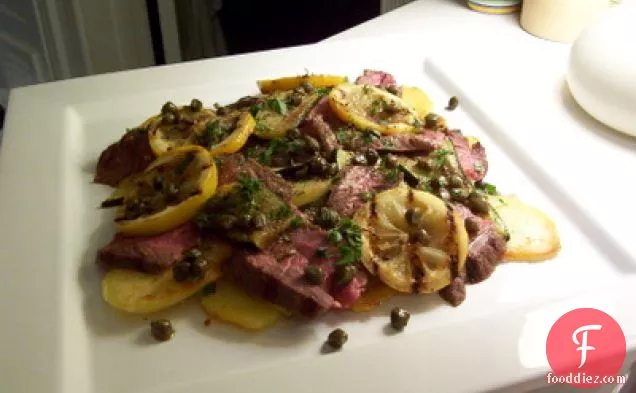 Grilled Lamb With Zucchini, Potatoes & Capers