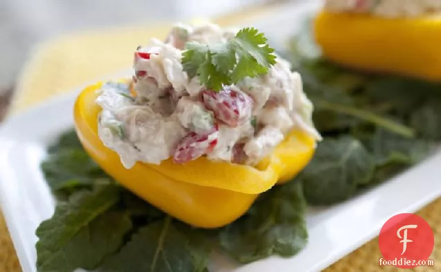Pineapple Chicken Salad Stuffed Peppers