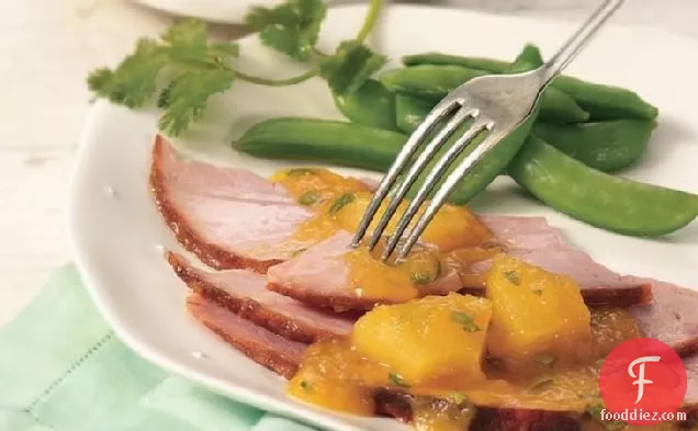 Slow-Cooker Ham with Tropical Fruit Sauce