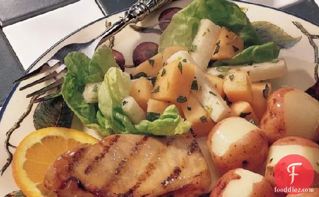 ग्रील्ड शहद-सरसों पोर्क चॉप